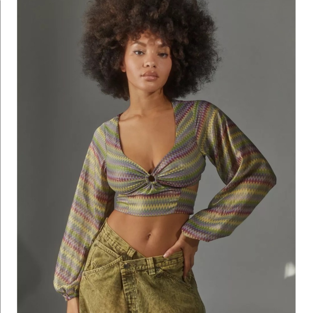 Urban Outfitters Kary Keyhole Tie-Back Top